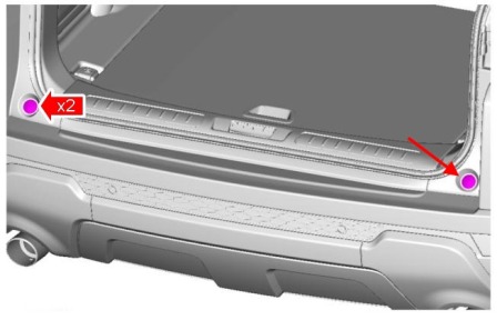 diagram of rear bumper Land Rover Range Rover Evoque